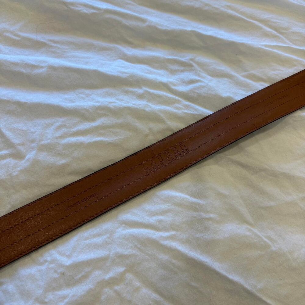 Lauren Ralph Lauren Women’s M Chocolate Brown Suede Leather Belt Chunky Vintage - Picture 4 of 6
